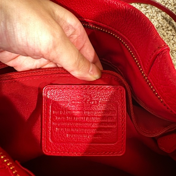 Coach Cherry Red Leather Shoulder Bag - Picture 5 of 6